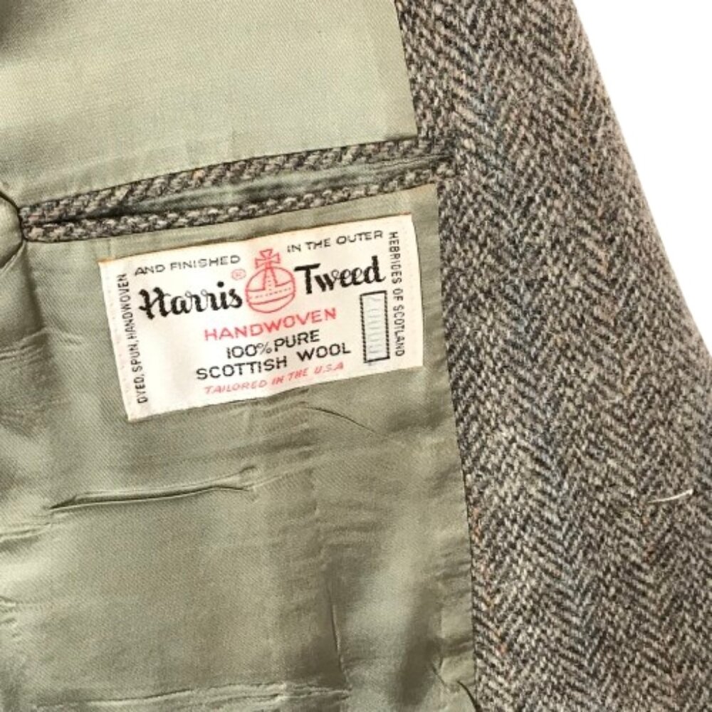Mens Size 41 REGULAR 41R Vintage Harris 100% Scottish Wool Tweed Blazer Jacket - Picture 5 of 5